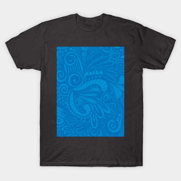 Ocean Blue Tiki Parrot T-Shirt by AmyMinori